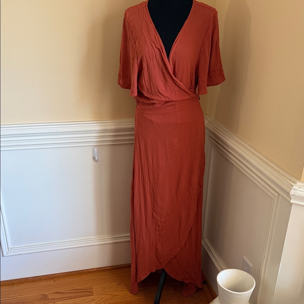 American Eagle Outfitters Rust Maxi Dress Sz XXL‎